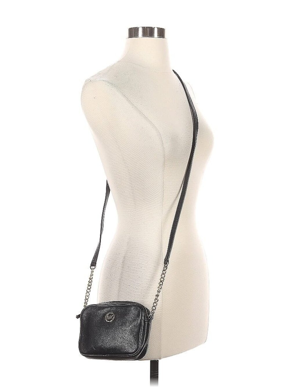Michael Michael Kors Micro Crossbody Bag – Black Leather w/ Gold Hardware - Picture 4 of 9